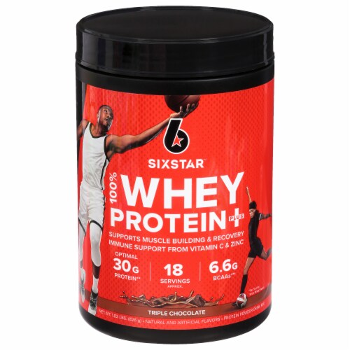 Six Star™ Elite Series Triple Chocolate 100% Whey Protein Plus Perspective: front
