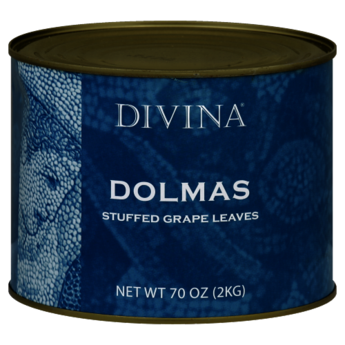 Divina Dolmas Stuffed Grape Leaves Perspective: front