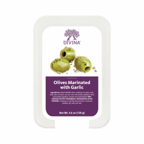 Divina Olives Marinated with Garlic Perspective: front