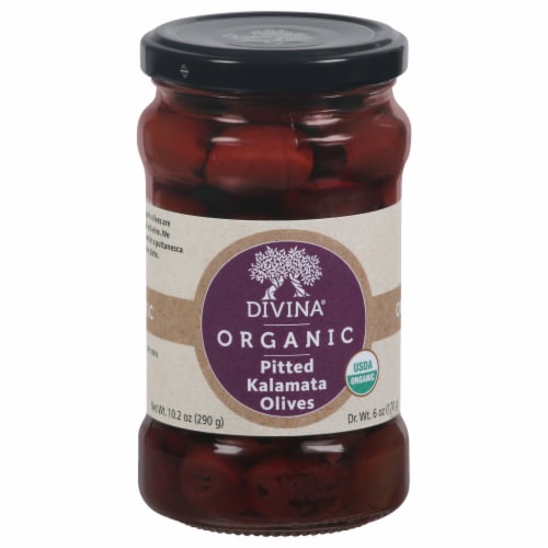 Divina Organic Kalamata Pitted Olives Perspective: front