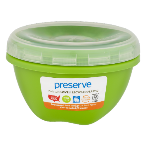 Preserve Apple Green Large Round Food Storage Container Perspective: front