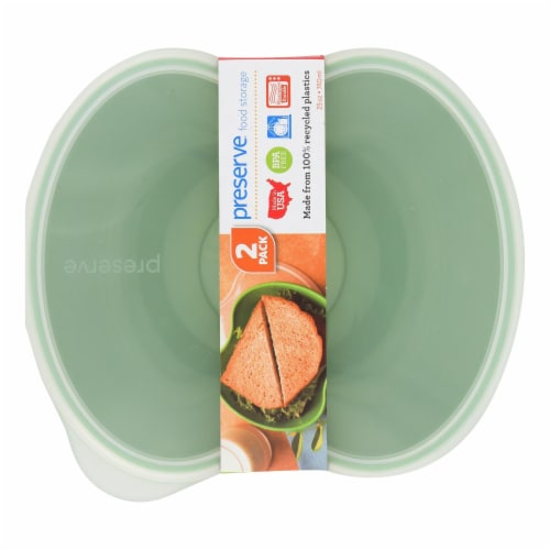 Preserve Square Food Storage Container Sandwich 2-pack - Apple Green Perspective: front