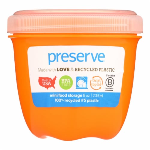 Preserve® Mini Food Storage Container - Orange Perspective: front