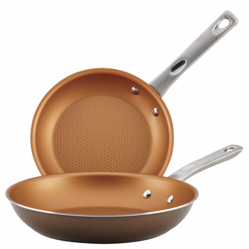 Ayesha Curry Home Collection Porcelain Enamel Nonstick Frying Pan Set -  Brown, 2 pc - Fry's Food Stores