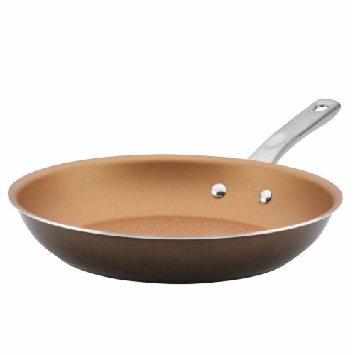Ayesha Curry 10780 Porcelain Enamel Nonstick Skillet, 11.5 in. - Brown Sugar Perspective: front
