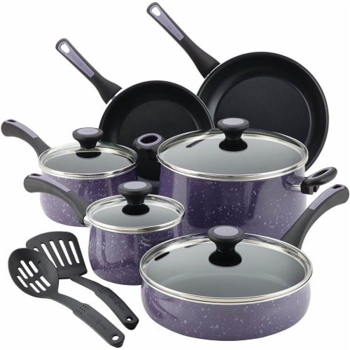 Paula Deen 16986 Riverbend Nonstick Pots and Pans Set, 12 Piece, Lavender  Speckle, 1 - Fry's Food Stores