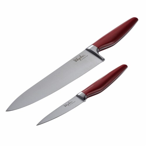 Ayesha Curry 47055 Japanese Steel Cooking Knife Set, Sienna Red, 2 Piece Perspective: front