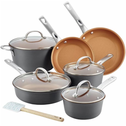 11 Pc Nonstick Cookware Set - Gray