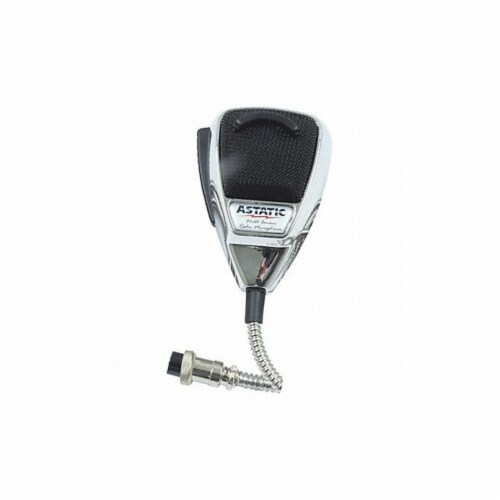 Astatic CB Mic with SS Cord,Chrome,4 Pin 302-10187 Perspective: front