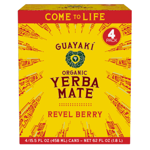 Guayaki Yerba Mate Organic Revel Berry Yerba Mate Perspective: front