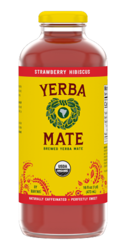 Guayaki Yerba Mate Organic Strawberry Hibiscus Perspective: front
