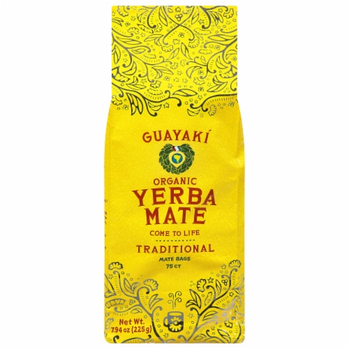 Guayaki Yerba Mate Organic Traditional Tea Bags Perspective: front