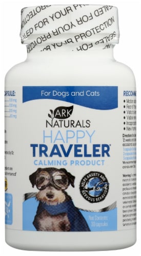 Ark Naturals Happy Traveler for Dogs and Cats Capsules Perspective: front
