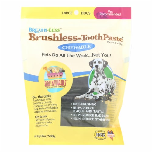 Ark Naturals Breath-Less Brushless-ToothPaste Large Dog Chewable Perspective: front