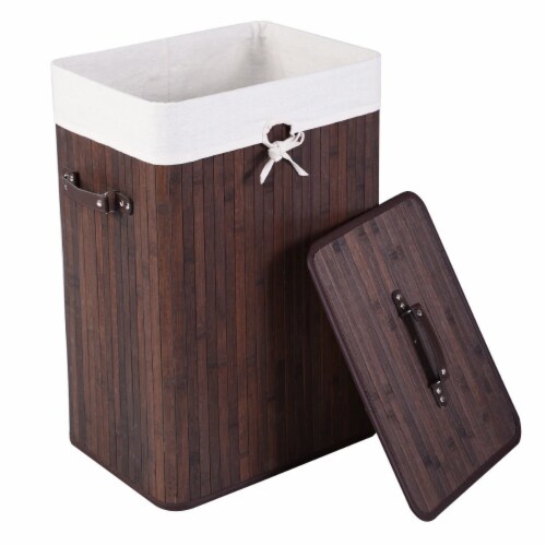 Slickblue Rectangle Hamper Laundry Basket Washing Cloth Bin Storage Bag Perspective: front