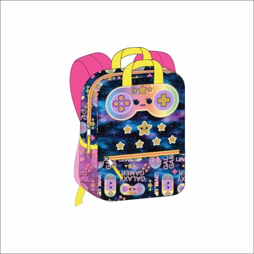Cudlie Confetti Game Face Galaxy Gamer Backpack Perspective: front