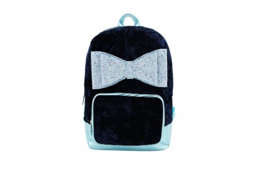 Cudlie Velvet with Chunky Glitter Bow Backpack Perspective: front