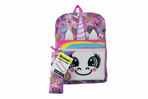 Cudlie Backpack & Pencil Case Set - Spaced Out Unicorn Perspective: front