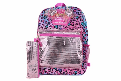 Cudlie Backpack & Headband Set - Animal Heart Print Perspective: front