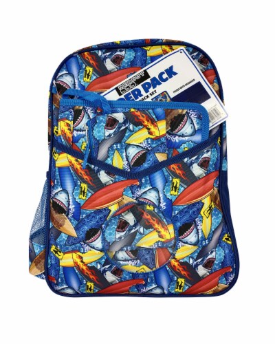 Cudlie Super Pack Surfin Sharks Backpack Perspective: front