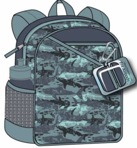 Reboot Super Pack Prehistoric Sharks Backpack Perspective: front