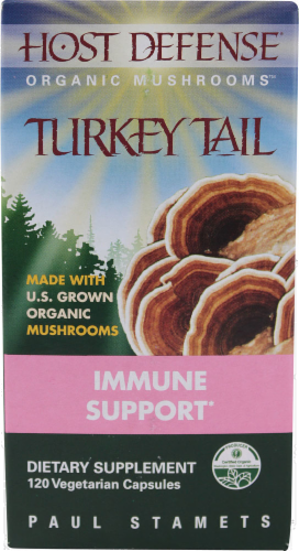 Host Defense Organic Mushrooms Turkey Tail Immune Support Perspective: front