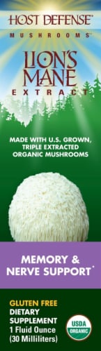 Host Defense® Mushrooms™ Memory and Nerve Support Lions Mane Extract Perspective: front
