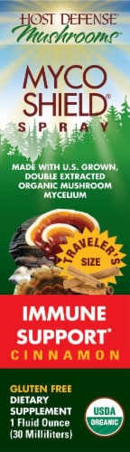 Host Defense Mushroom Myco Shield Cinnamon Immune Support Spray Perspective: front