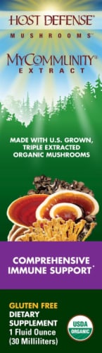 Host Defense® Mushrooms™ Mycomunity® Comprehensive Immune Support Extract Perspective: front