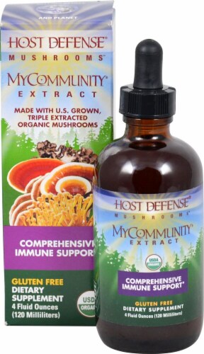 Fungi Perfecti Host Defense® Mushrooms™ MyCommunity® Extract Perspective: front