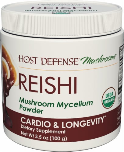 Host Defense Reishi Mushroom Mycelium Powder Perspective: front