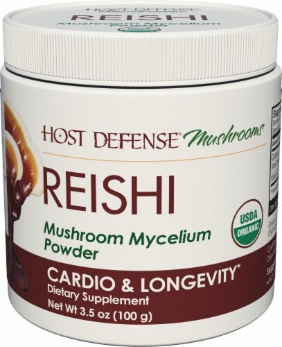 Host Defense Reishi Mushroom Mycelium Powder Perspective: front