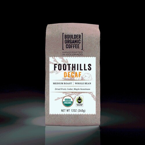 Boulder Organic Coffee® Decaf Foothills Medium Roast Coffee Perspective: front