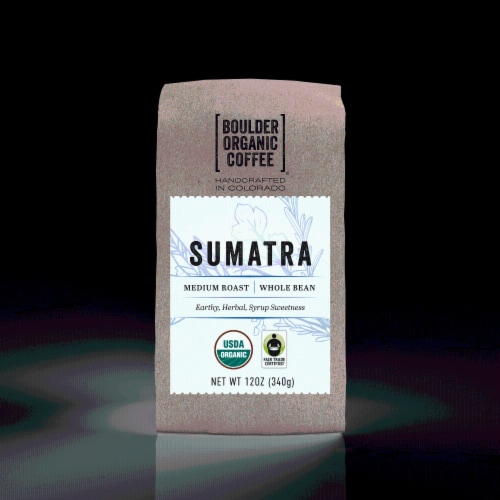 Boulder Organic Coffee® Fair Trade Organic Sumatra Medium Roast Coffee Perspective: front