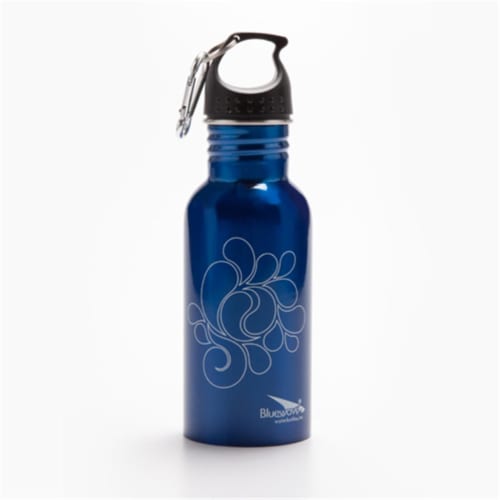 Bluewave Lifestyle BPA Free Stainless Steel Droplet Sports Bottle, Navy Blue Perspective: front