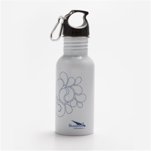 Bluewave Lifestyle BPA Free Stainless Steel Droplet Sports Bottle, Winter White Perspective: front