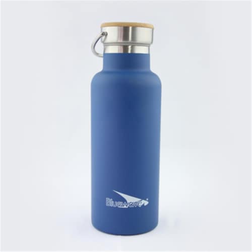 Bluewave Lifestyle D2 Double Wall Vacuum Stainless Steel Insulated Sports Bottle, Blue Perspective: front