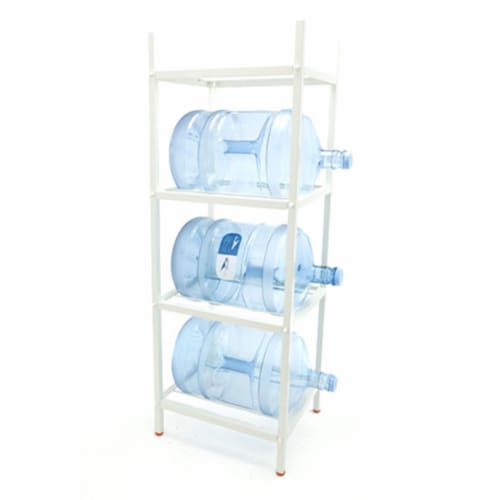 Bluewave Lifestyle PKSM444 4-Step Metal Bottle Storage Rack Holds 4 Bottles- White Perspective: front