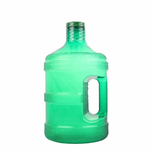 H8O PG1GTH-48-Green 1 gal Round Water Bottle with 48 mm Cap, Green Perspective: front