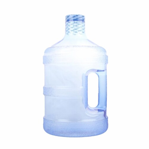H8O PG1GTH-48-NBlue 1 gal Round Water Bottle with 48 mm Cap, Natural Blue Perspective: front