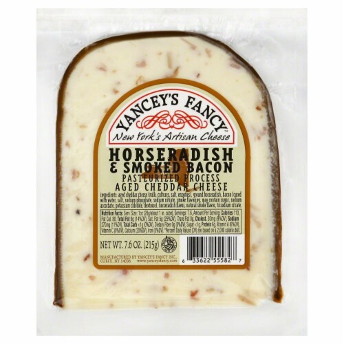 Yancey's Fancy Horseradish and Smoked Bacon Cheddar Cheese Perspective: front