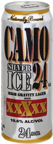 Camo Silver Ice High Gravity Lager Single Can Perspective: front