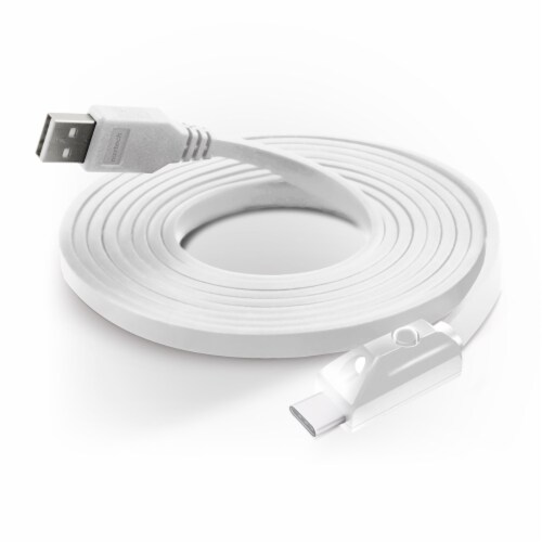 Naztech LED USB-A to USB-C 2.0 Charge/Sync Cable 6ft White Perspective: front