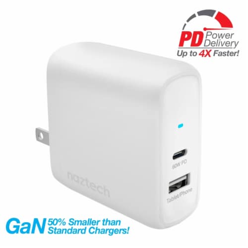Naztech 15483 SpeedMax 68W Gan Wall Charger Perspective: front