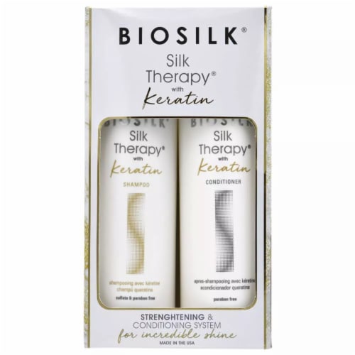 Biosilk® Silk Therapy® with Keratin Strengthening & Conditioning Duo Perspective: front