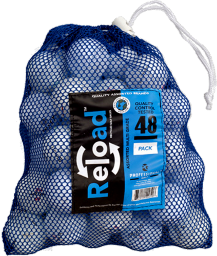 Reload Recycled Golf Ballswith Mesh Bag - White Perspective: front