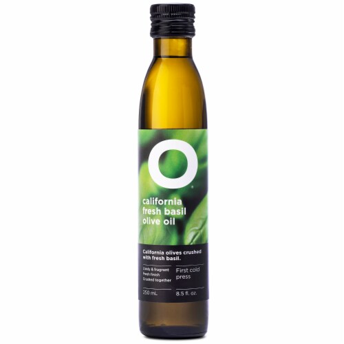 O Olive Oil Fresh Basil Olive Oil Perspective: front