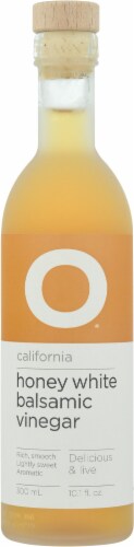 O Olive Oil Honey White Balsamic Vinegar Probiotic Drink Perspective: front