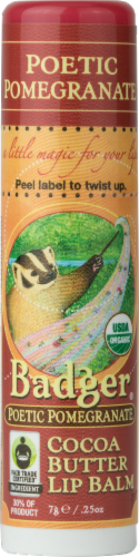 Badger Pomegranate Lip Balm Perspective: front