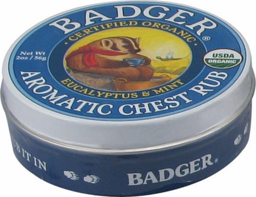 Badger Organic Eucalyptus & Mint Aromatic Chest Rub Perspective: front